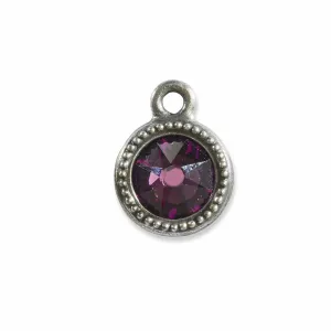 February Birthstone Amethyst Crystal Charm