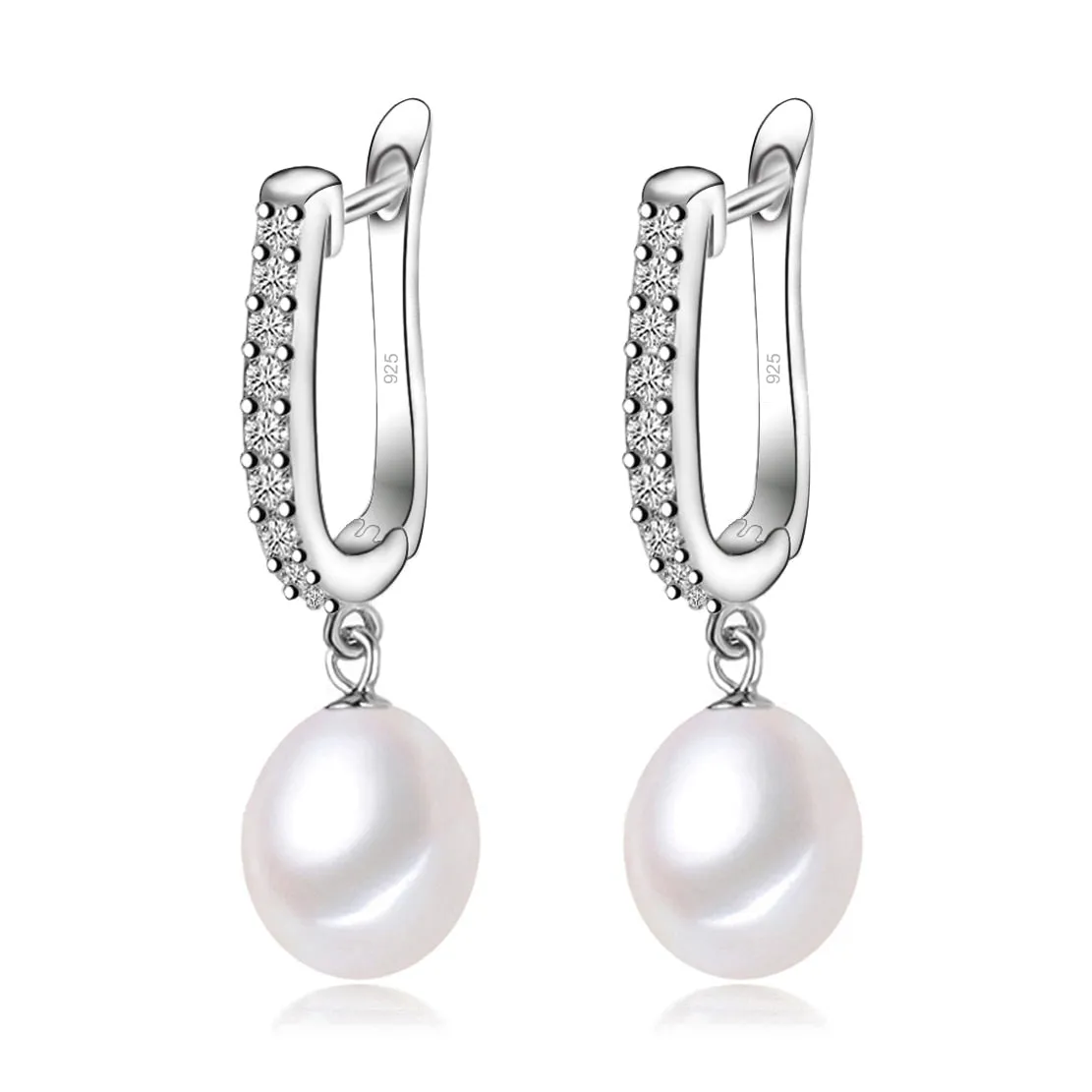 Freshwater Black Drop Pearl Earrings 925 Sterling Silver earrings