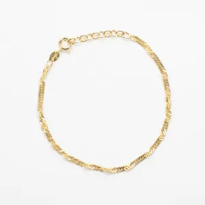 Gold Plated Singapore Chain Bracelet