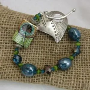 Handmade Artisan Bead Bracelet with Heart Clasp