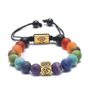 Handmade Tibetan Bracelets, Life Tree 7 Chakra Beads Reiki Buddha Prayer Natural Stone Yoga Bracelet
