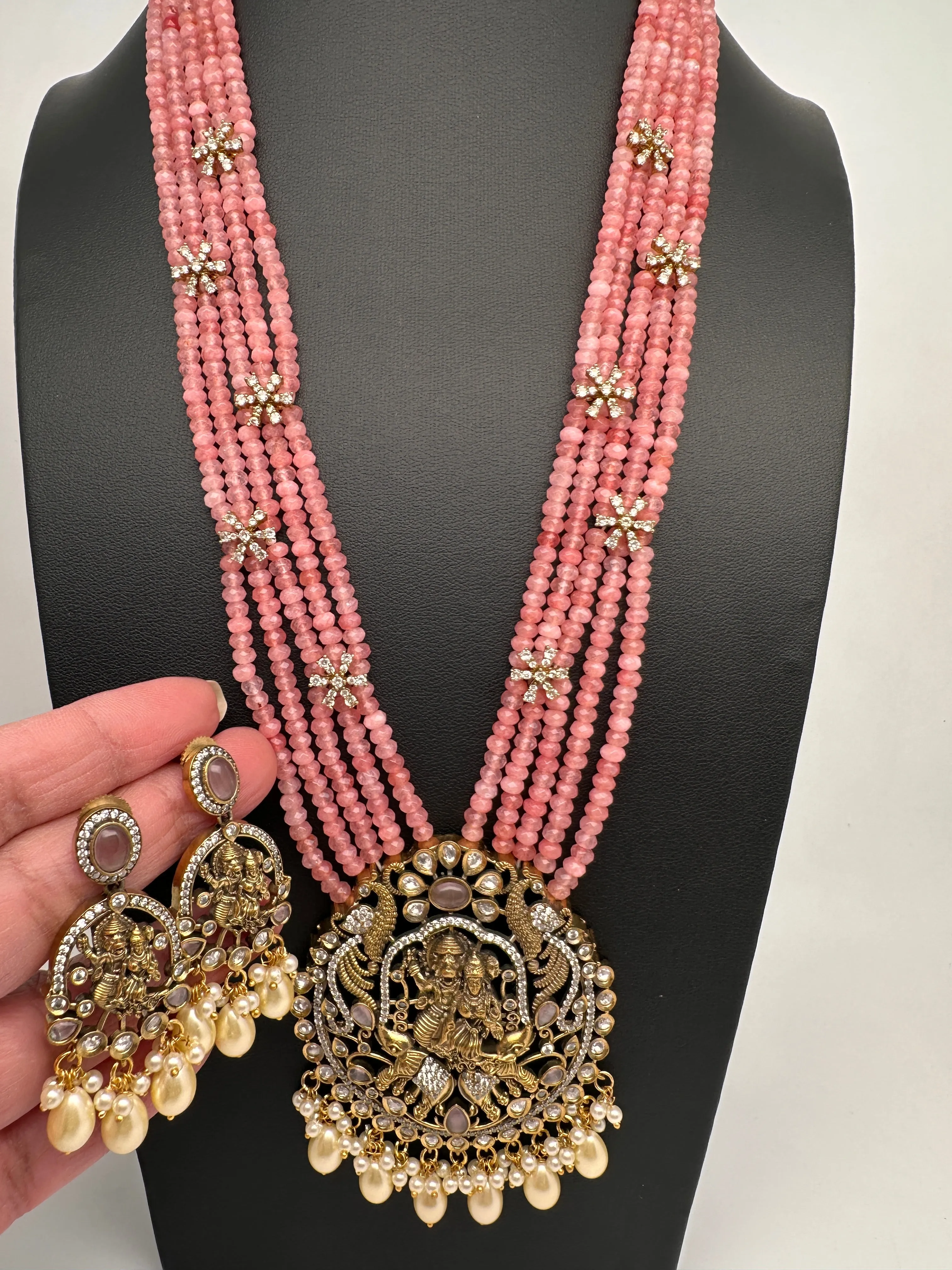 Lord Narsima Onyx Beads  Color Stone Long Necklace