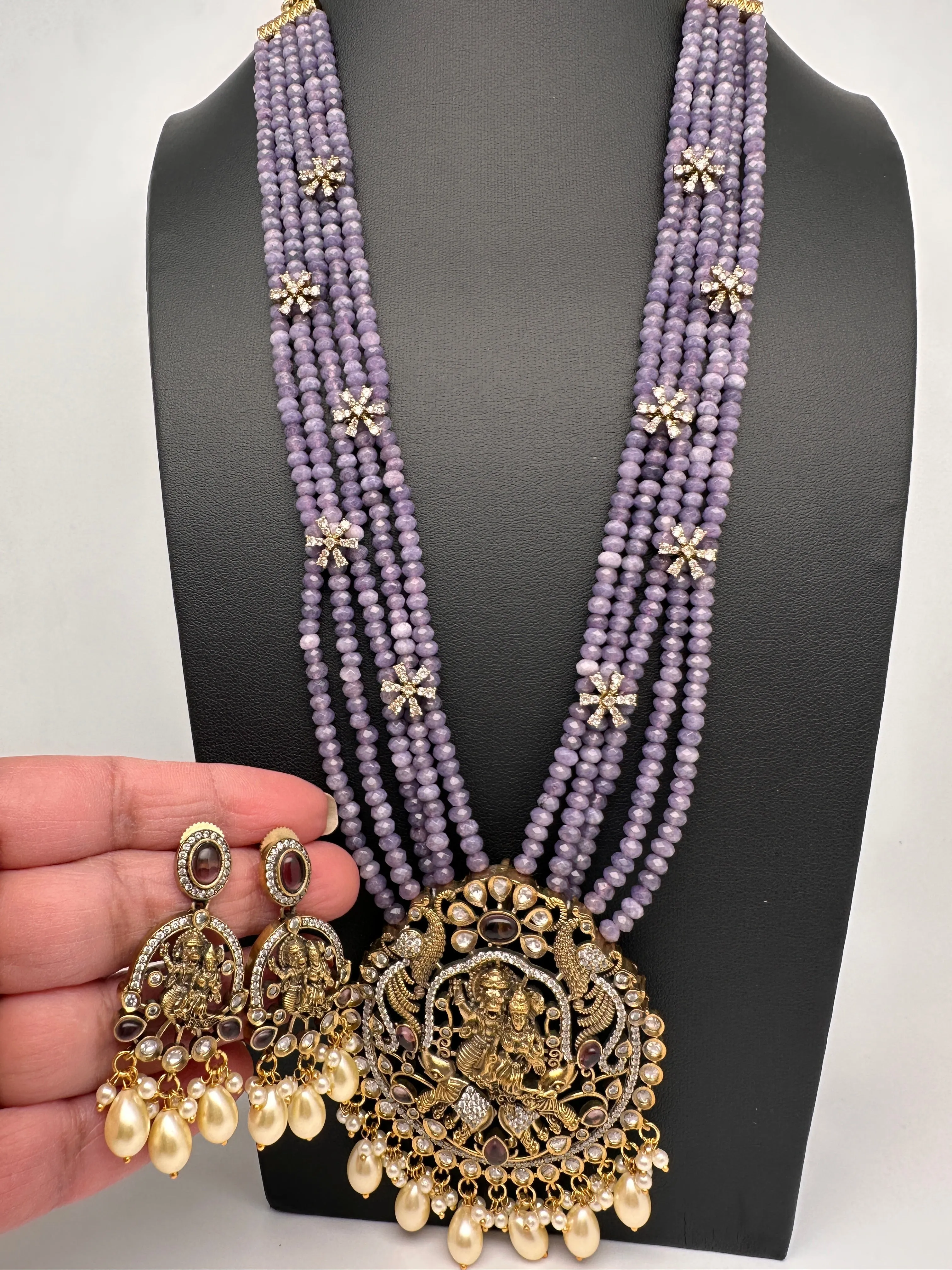 Lord Narsima Onyx Beads  Color Stone Long Necklace