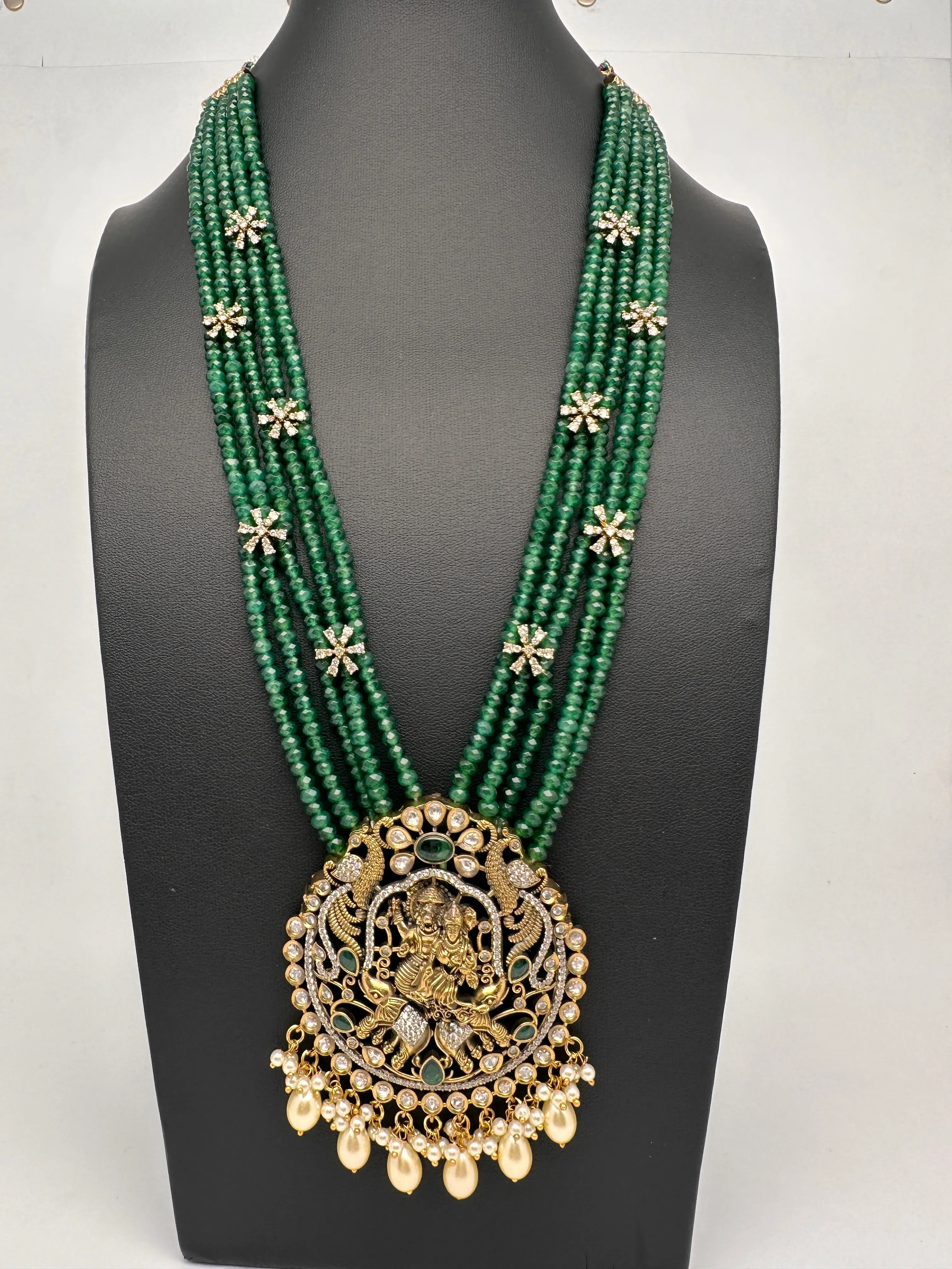 Lord Narsima Onyx Beads  Color Stone Long Necklace
