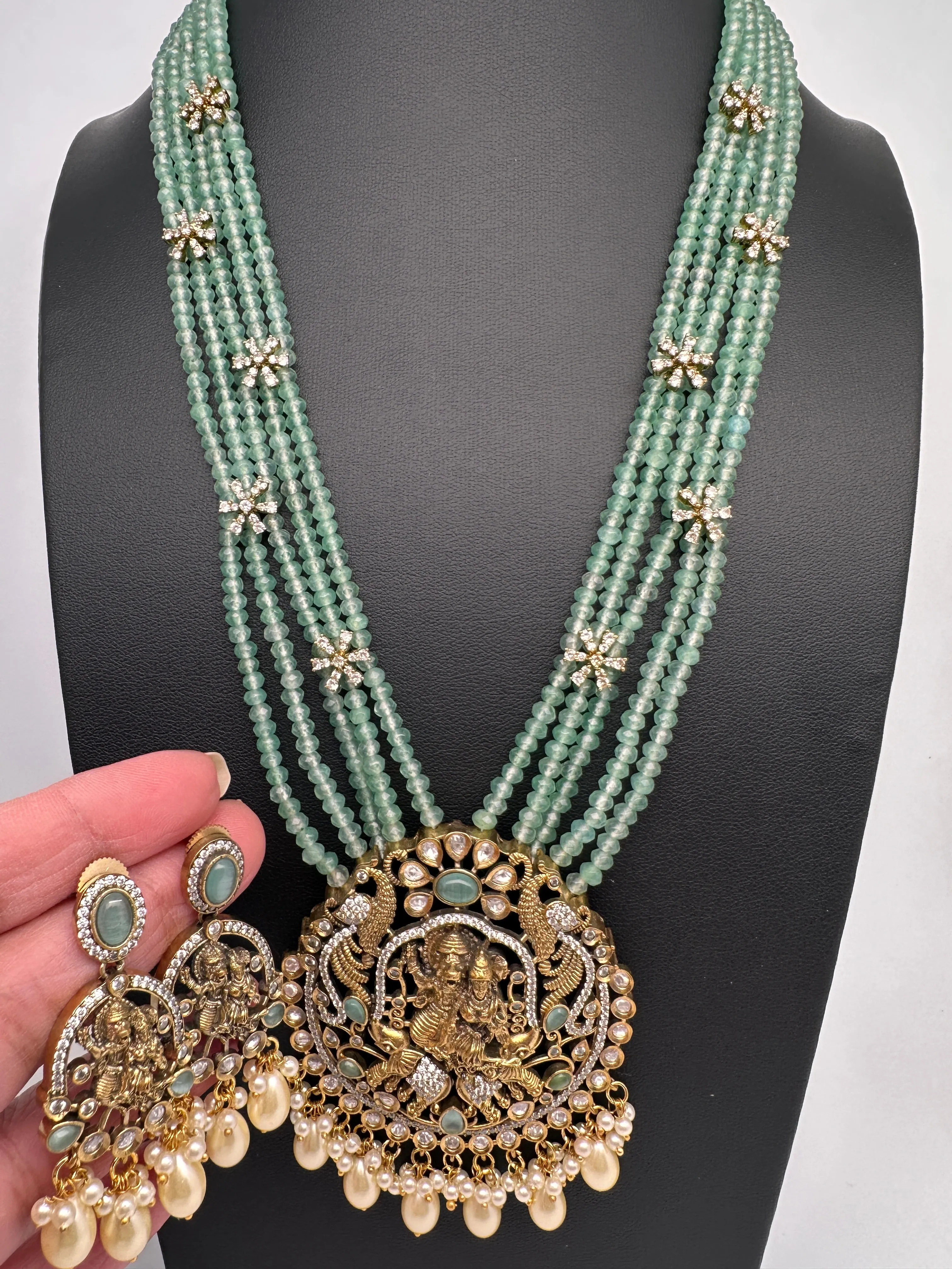 Lord Narsima Onyx Beads  Color Stone Long Necklace