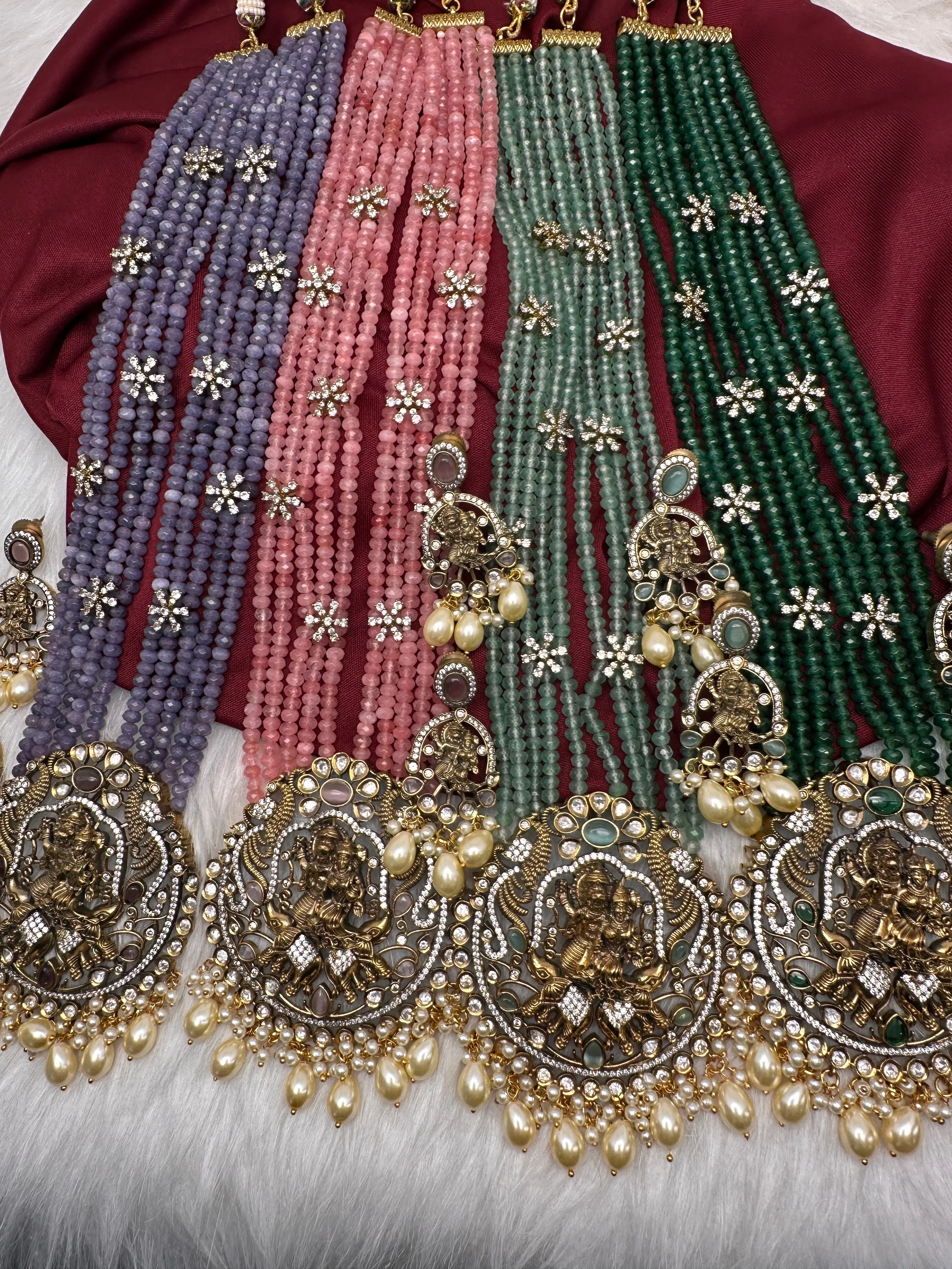 Lord Narsima Onyx Beads  Color Stone Long Necklace