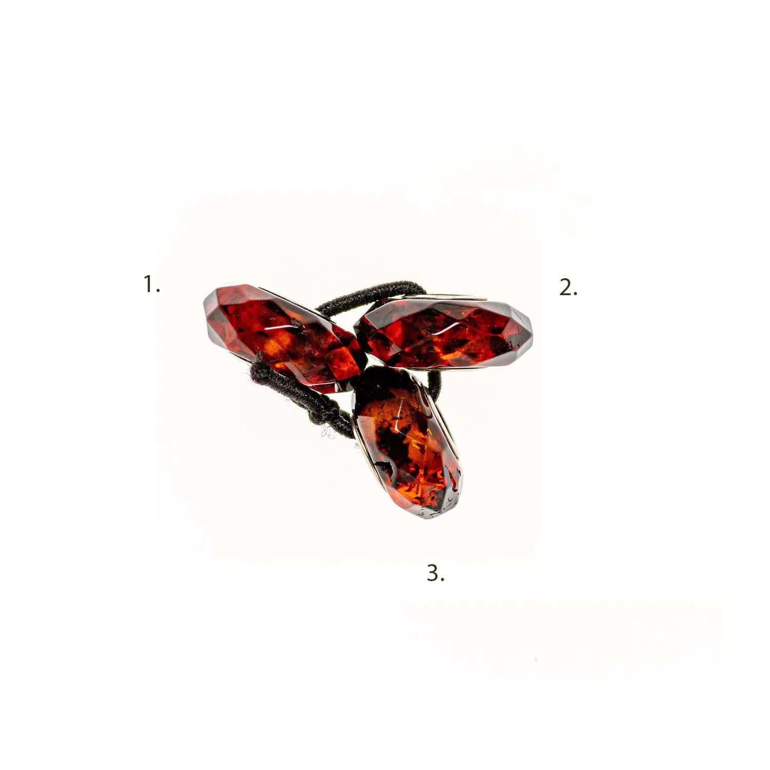 MILENA Dark Cognac Faceted Amber & Sterling Silver Charm