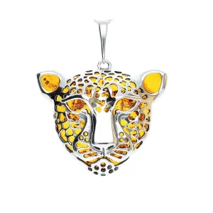 MILENA Necklace Amber and Silver Tiger Beauty