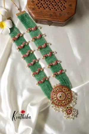 Onyx Beads Grand Jadau Haaram LH606