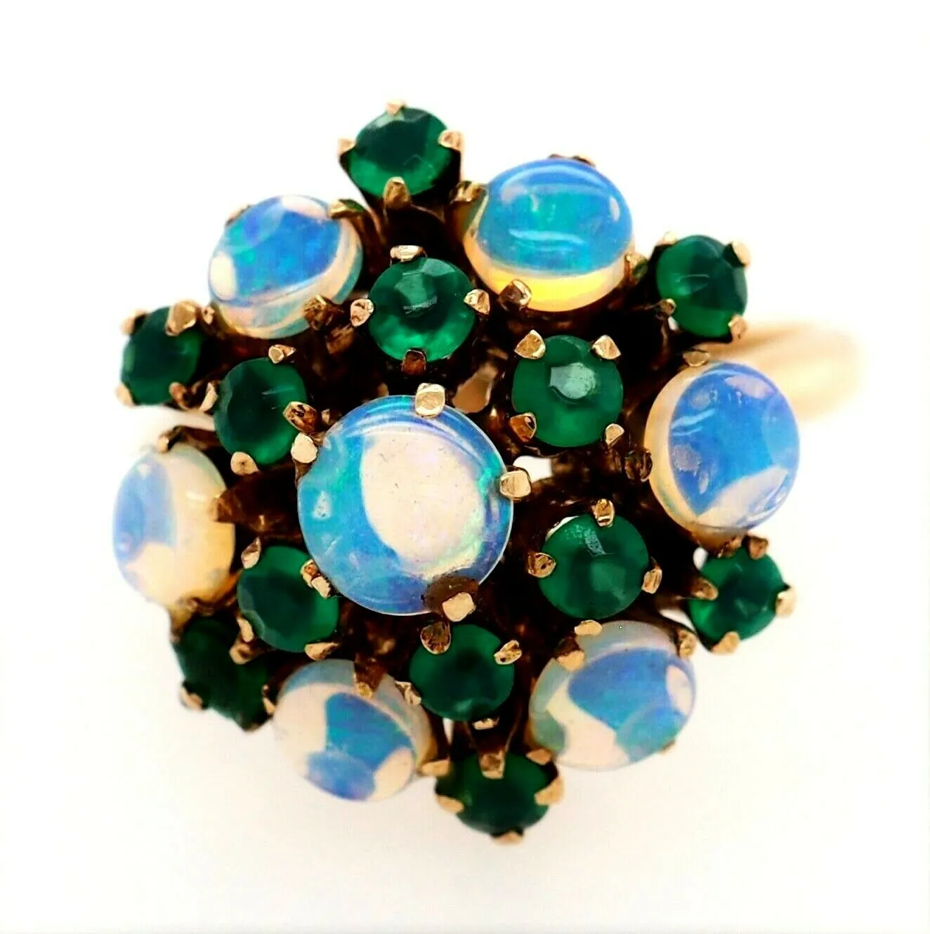 Opal & Paste 14ct Yellow Gold Dress Ring - Fine Statement Jewellery