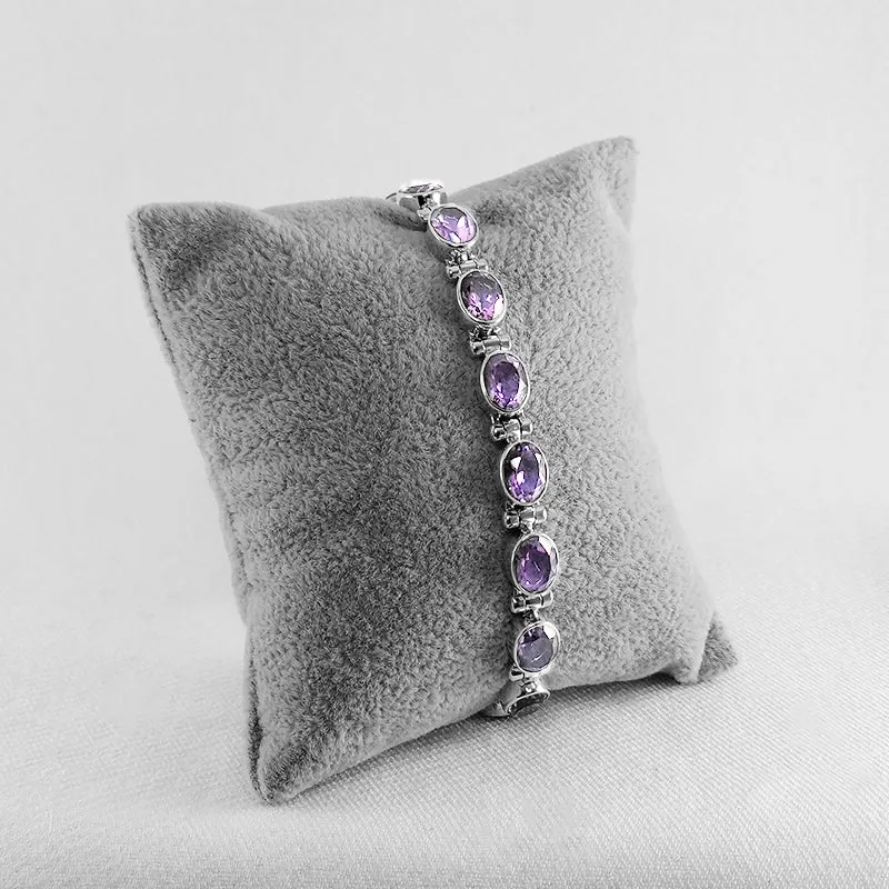 Oval Amethyst Stone Bracelet