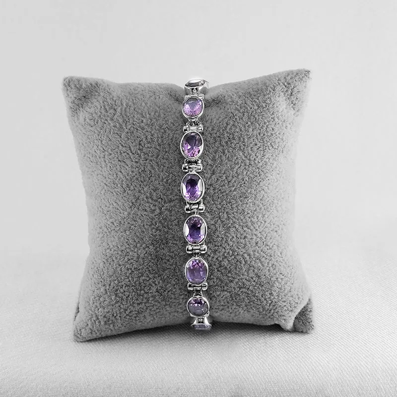 Oval Amethyst Stone Bracelet