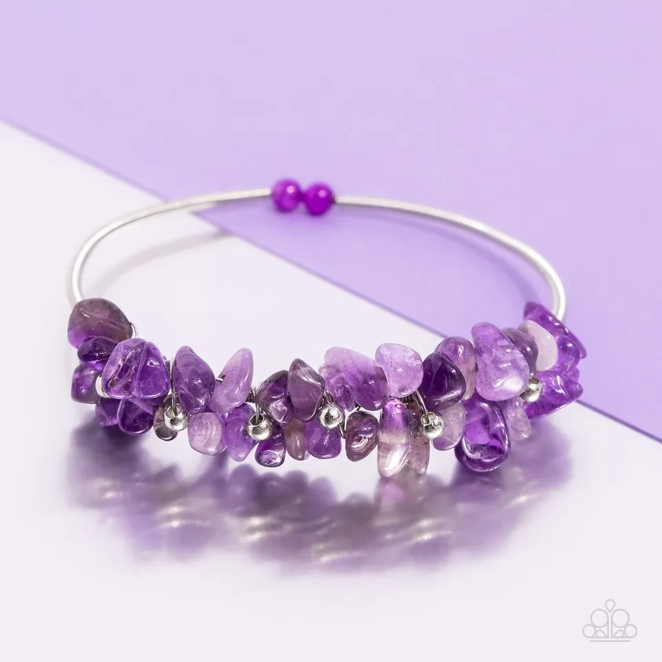 Paparazzi Bracelet ~ Dainty Deconstruction - Purple