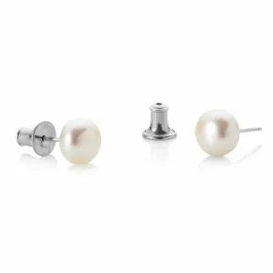 Pearl Stud Earrings, 7mm - Silver - 916141