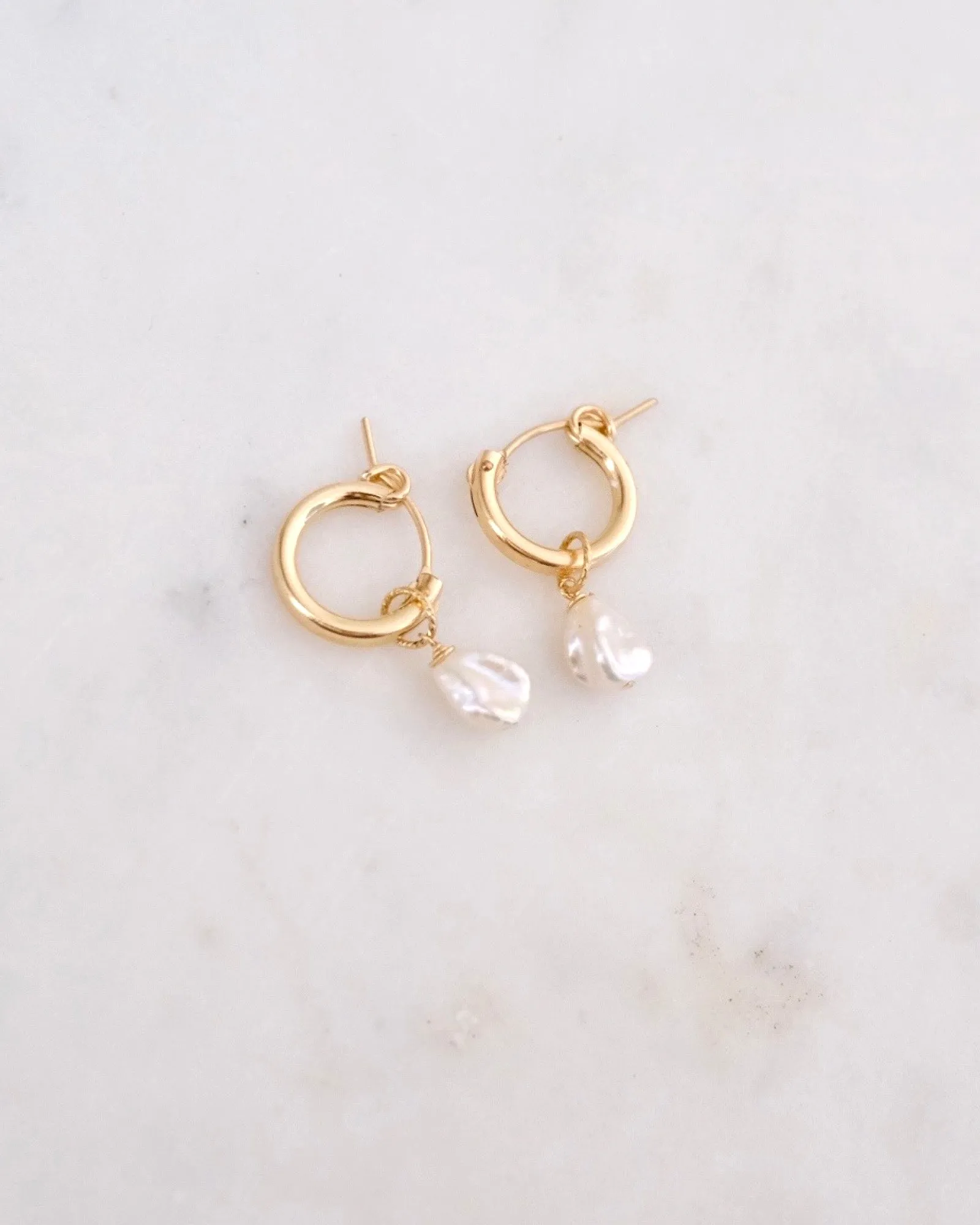 Petite Keshi Huggie Hoops