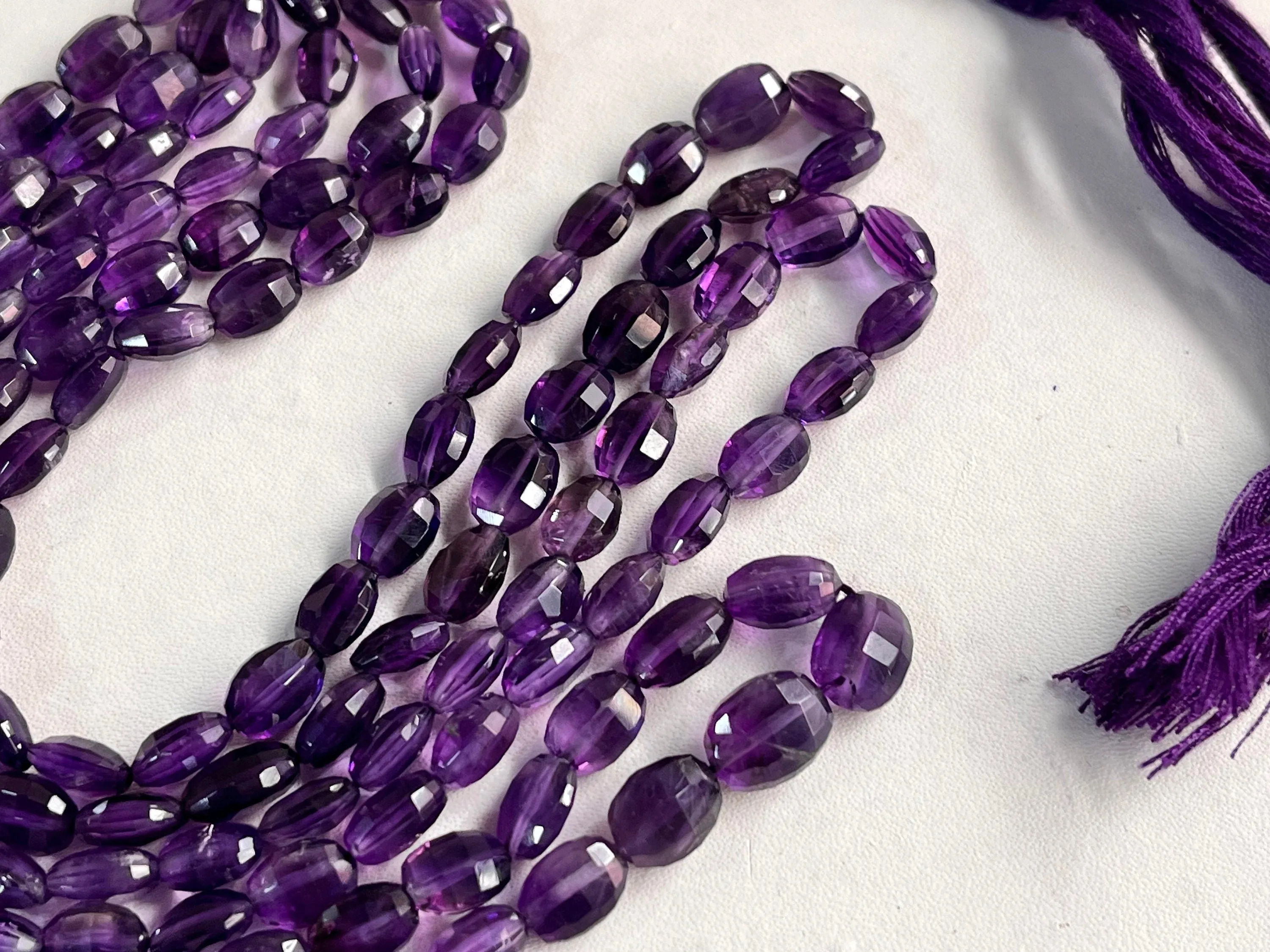 Purple Amethyst Oval Shape Step cut Beads