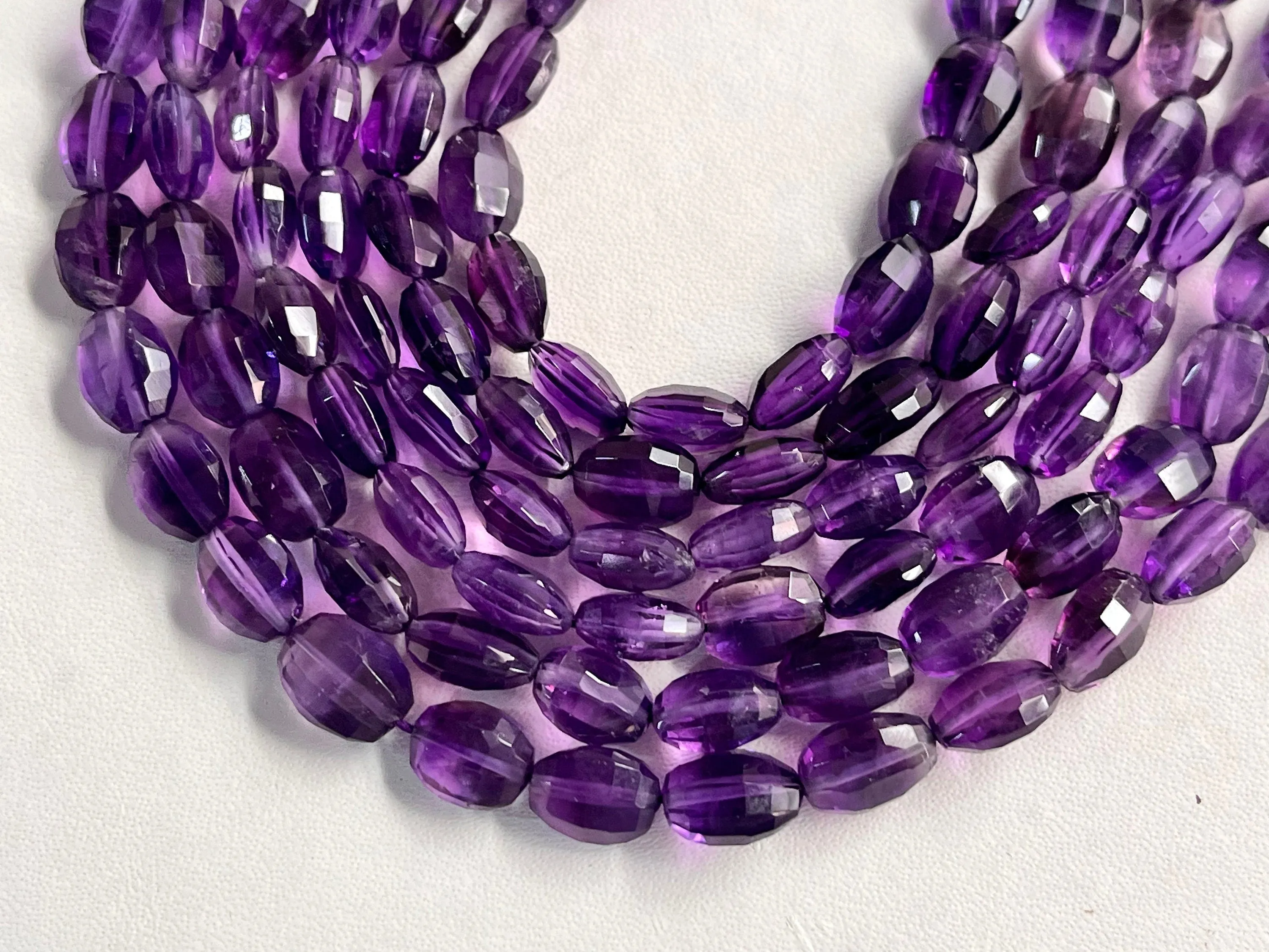Purple Amethyst Oval Shape Step cut Beads