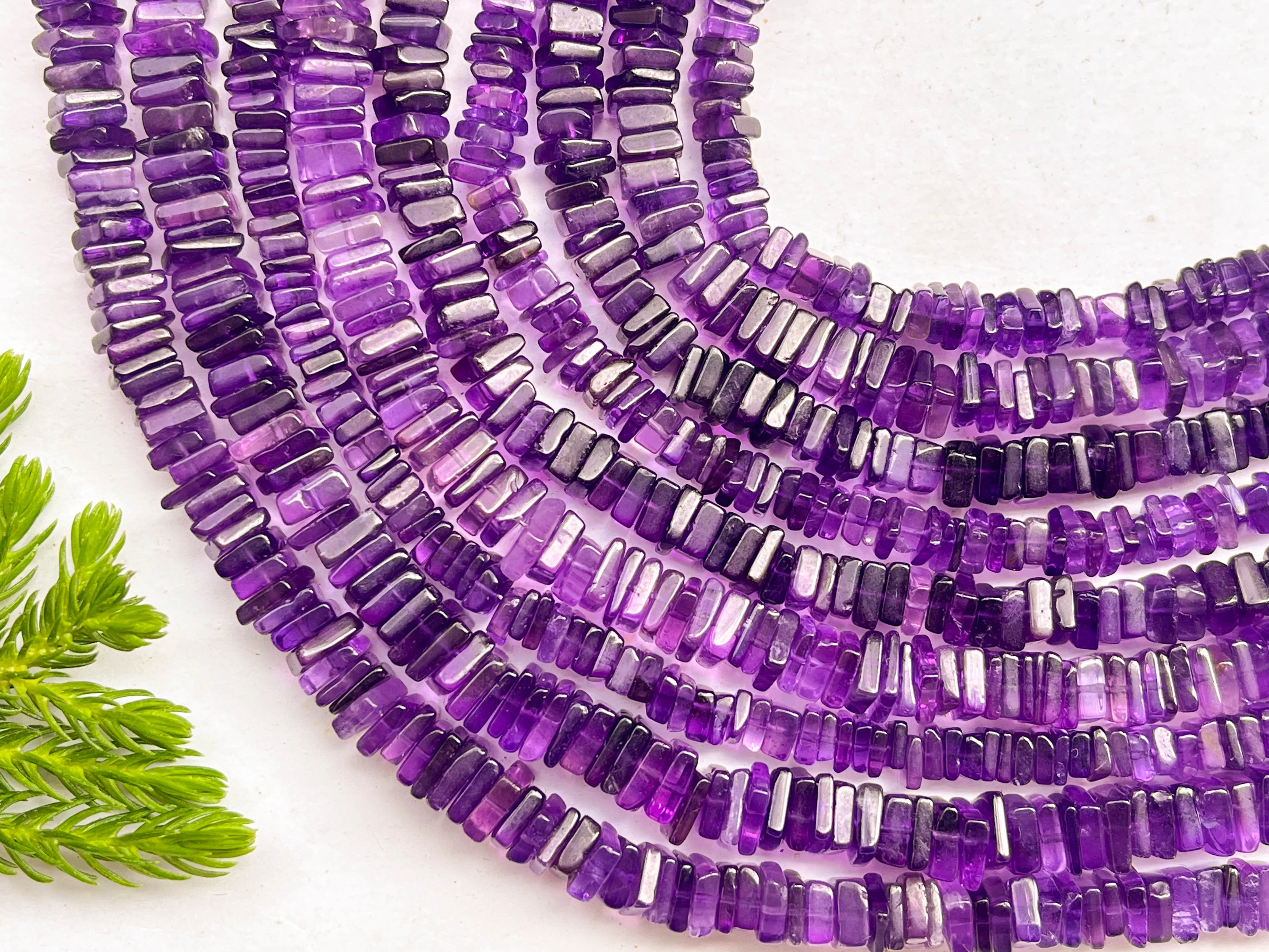 Purple Amethyst Square Heishi shape beads