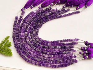 Purple Amethyst Square Heishi shape beads