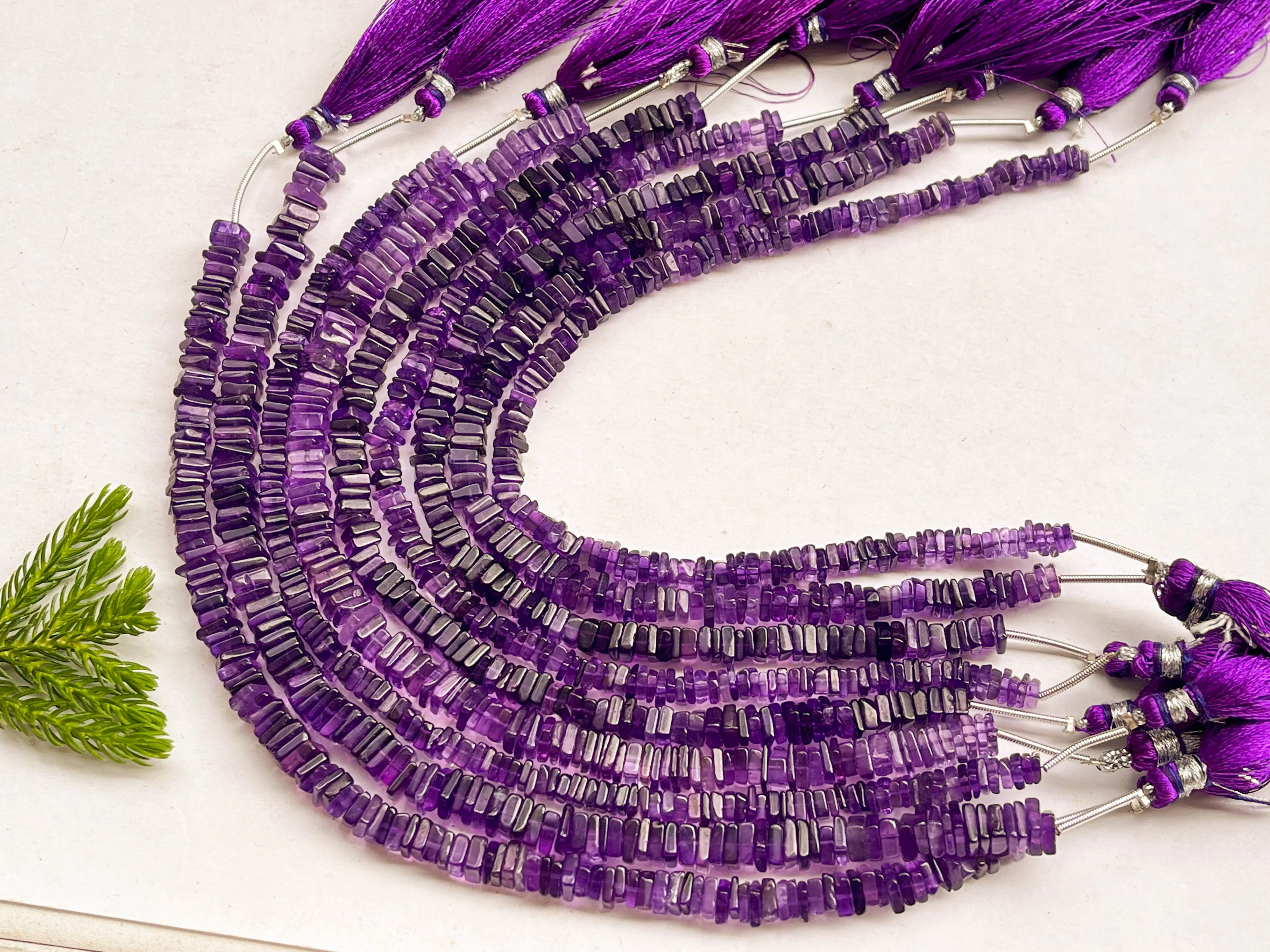 Purple Amethyst Square Heishi shape beads