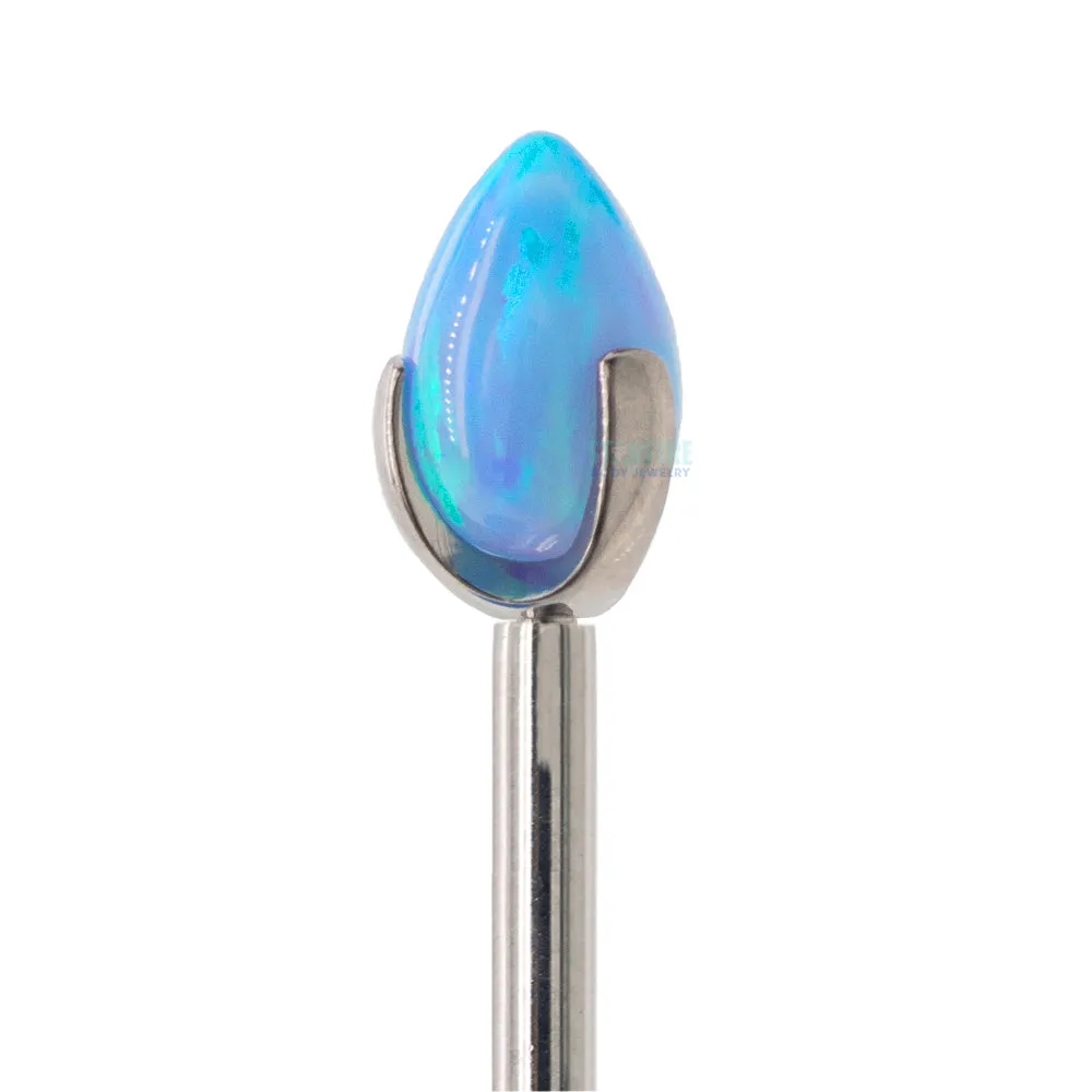 "Dragon Egg" with Opal in Prong's on Flatback