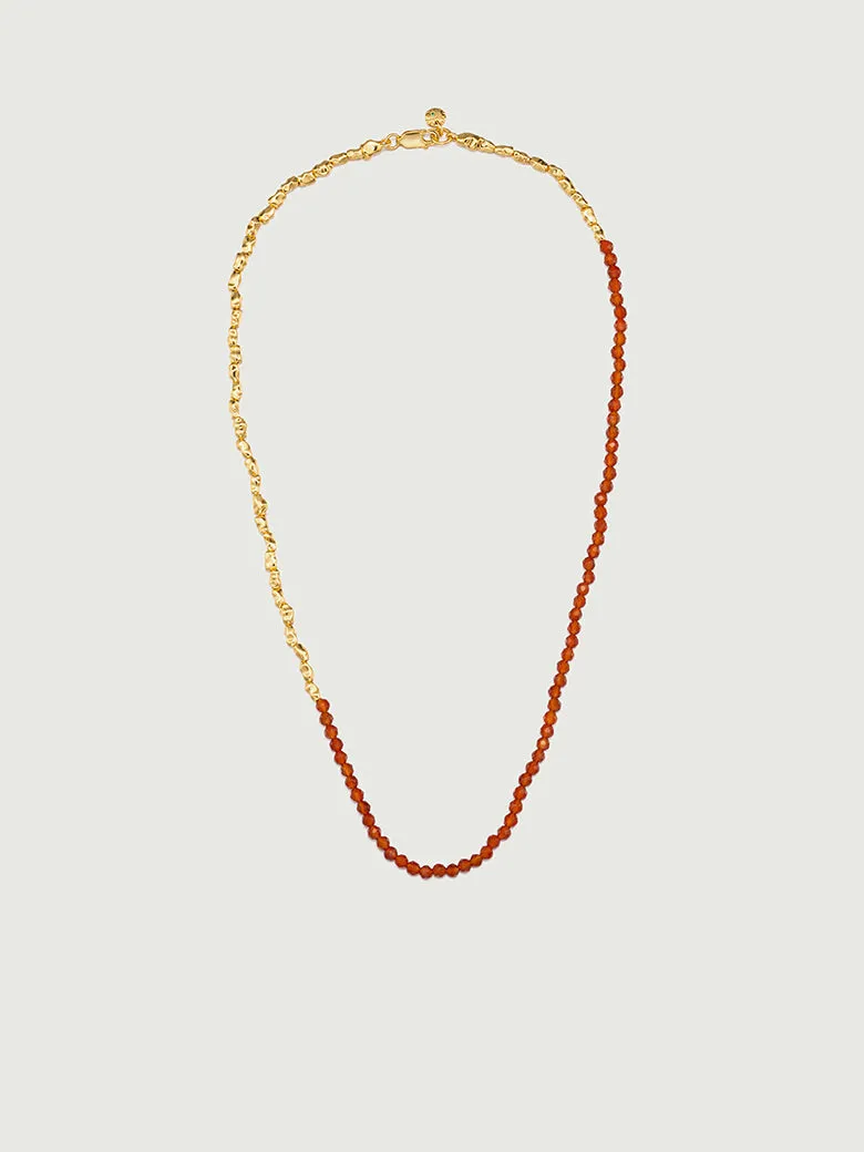 Red Onyx Nugget Beaded Necklace