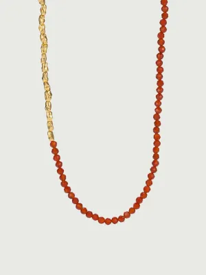Red Onyx Nugget Beaded Necklace