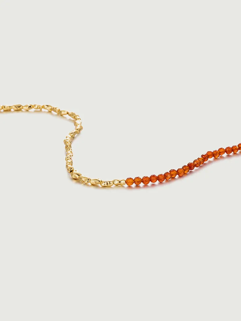 Red Onyx Nugget Beaded Necklace