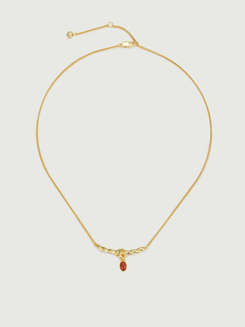 Red Onyx Twist Necklace
