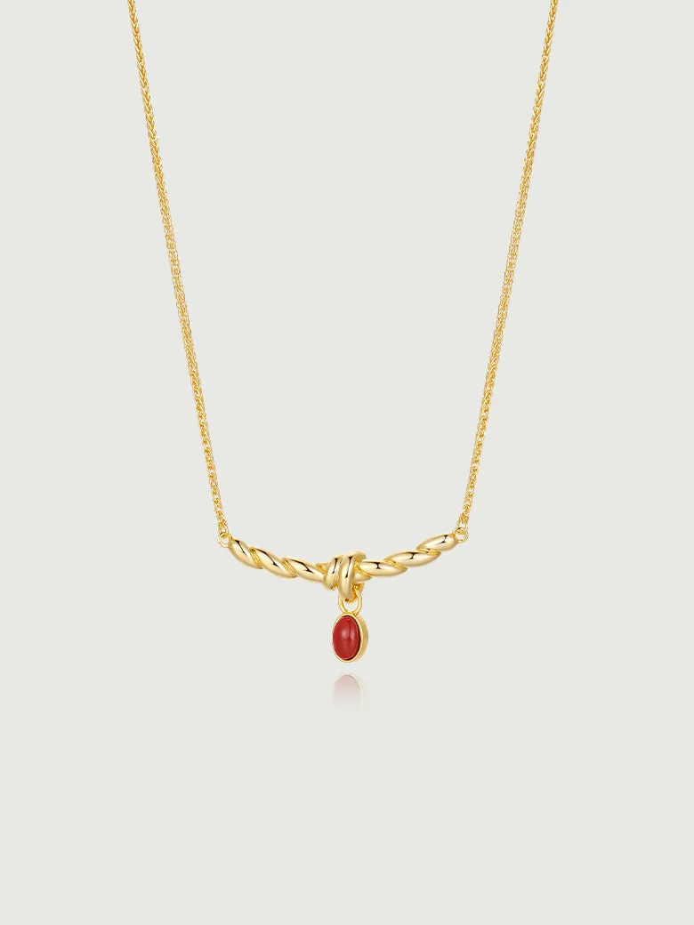 Red Onyx Twist Necklace