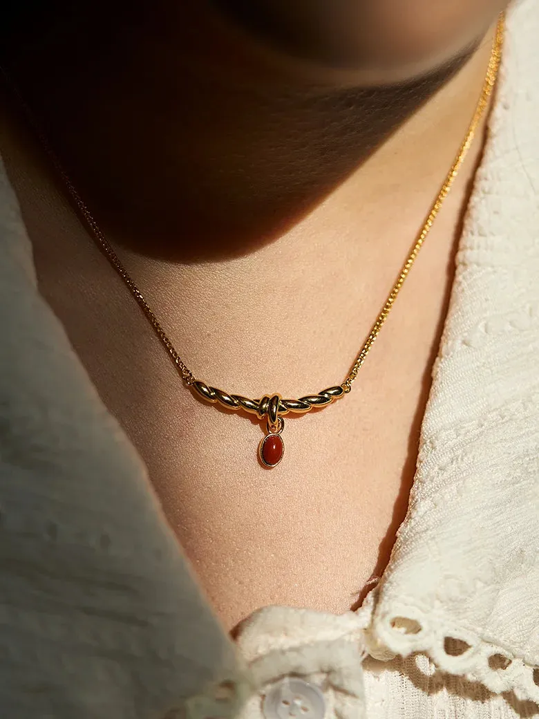 Red Onyx Twist Necklace