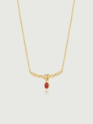 Red Onyx Twist Necklace