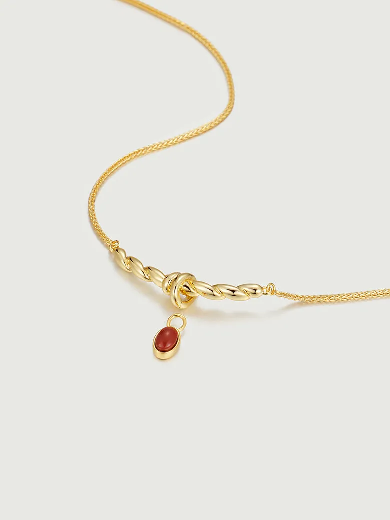 Red Onyx Twist Necklace