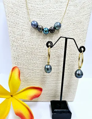 Rita Set - Genuine Pearls Set With 14K GF