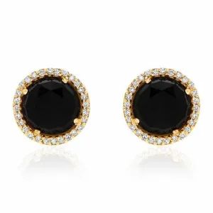Rosie 7.0mm Black Onyx & Diamond Post Earrings