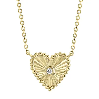 Shy Creation .02ctw Diamond Heart Necklace