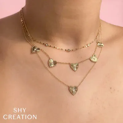 Shy Creation .02ctw Diamond Heart Necklace