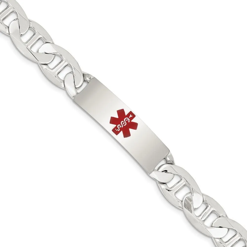 Silver 13-MM Wide Medical Anchor 7.50 inch ID Bracelet.