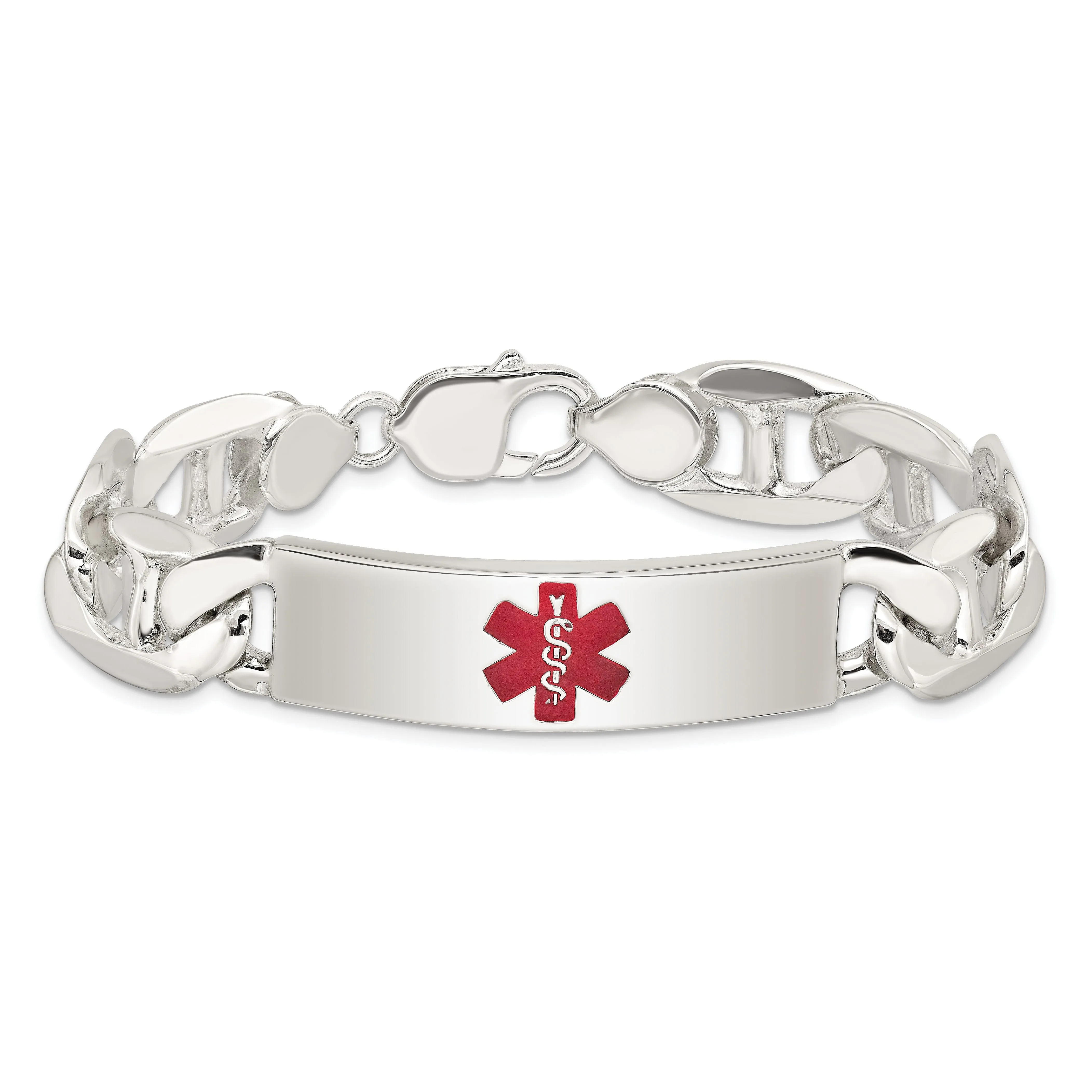 Silver 13-MM Wide Medical Anchor 7.50 inch ID Bracelet.