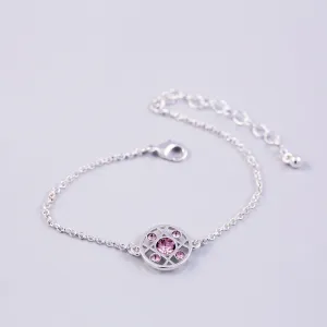 Silver Light Amethyst June Birthstone Hugs & Kisses Bracelet