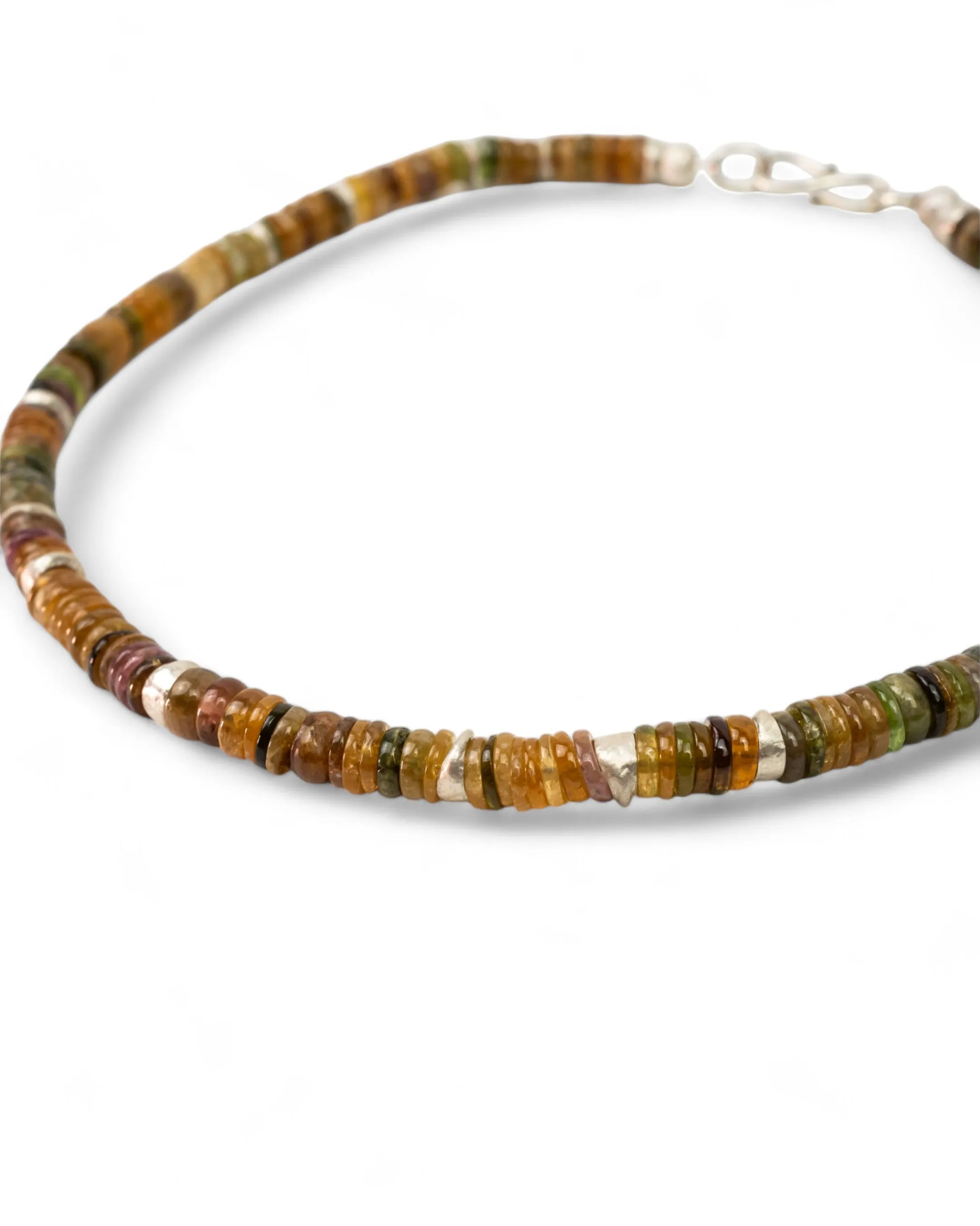 Silver Tourmaline Necklace (Amber)