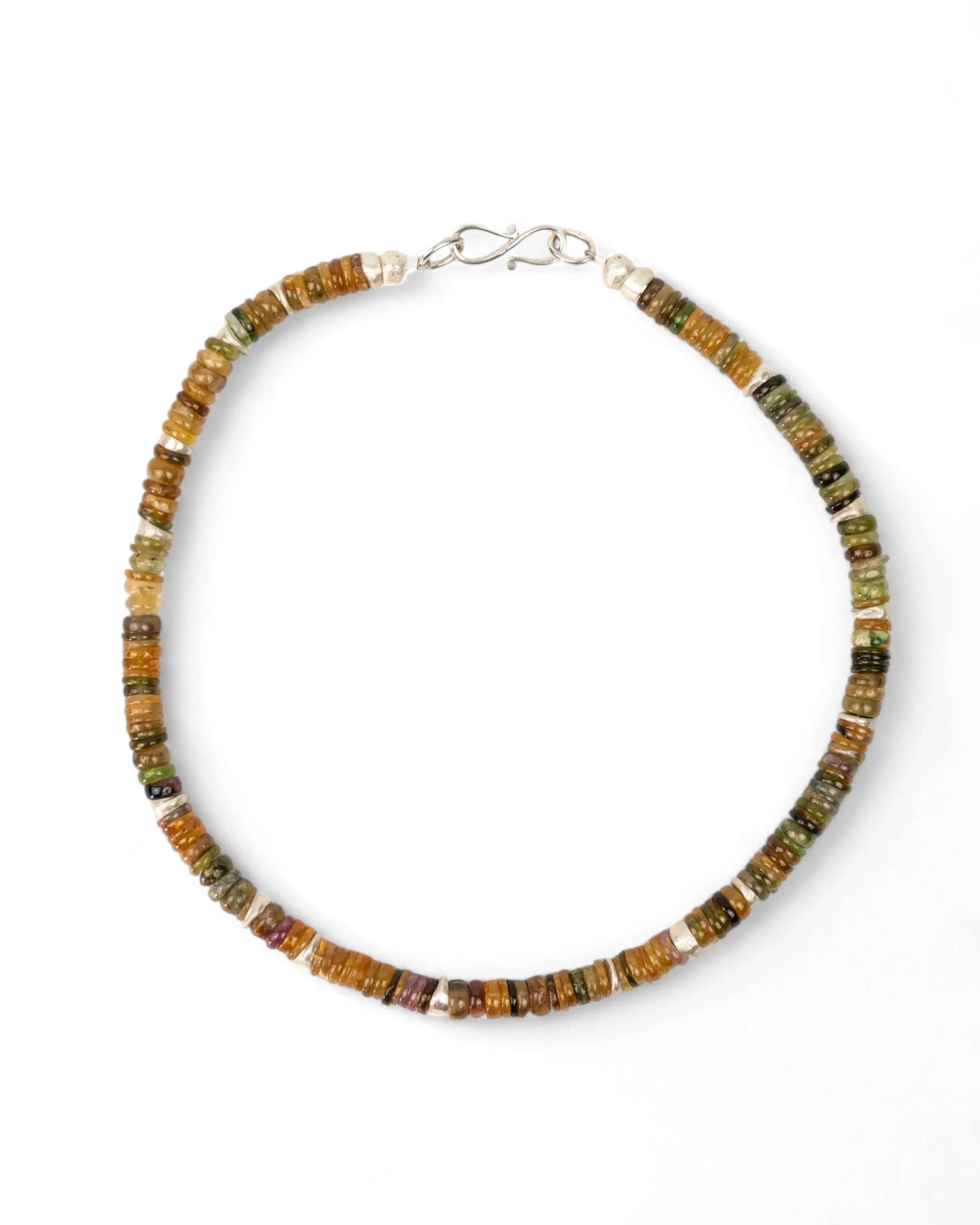 Silver Tourmaline Necklace (Amber)