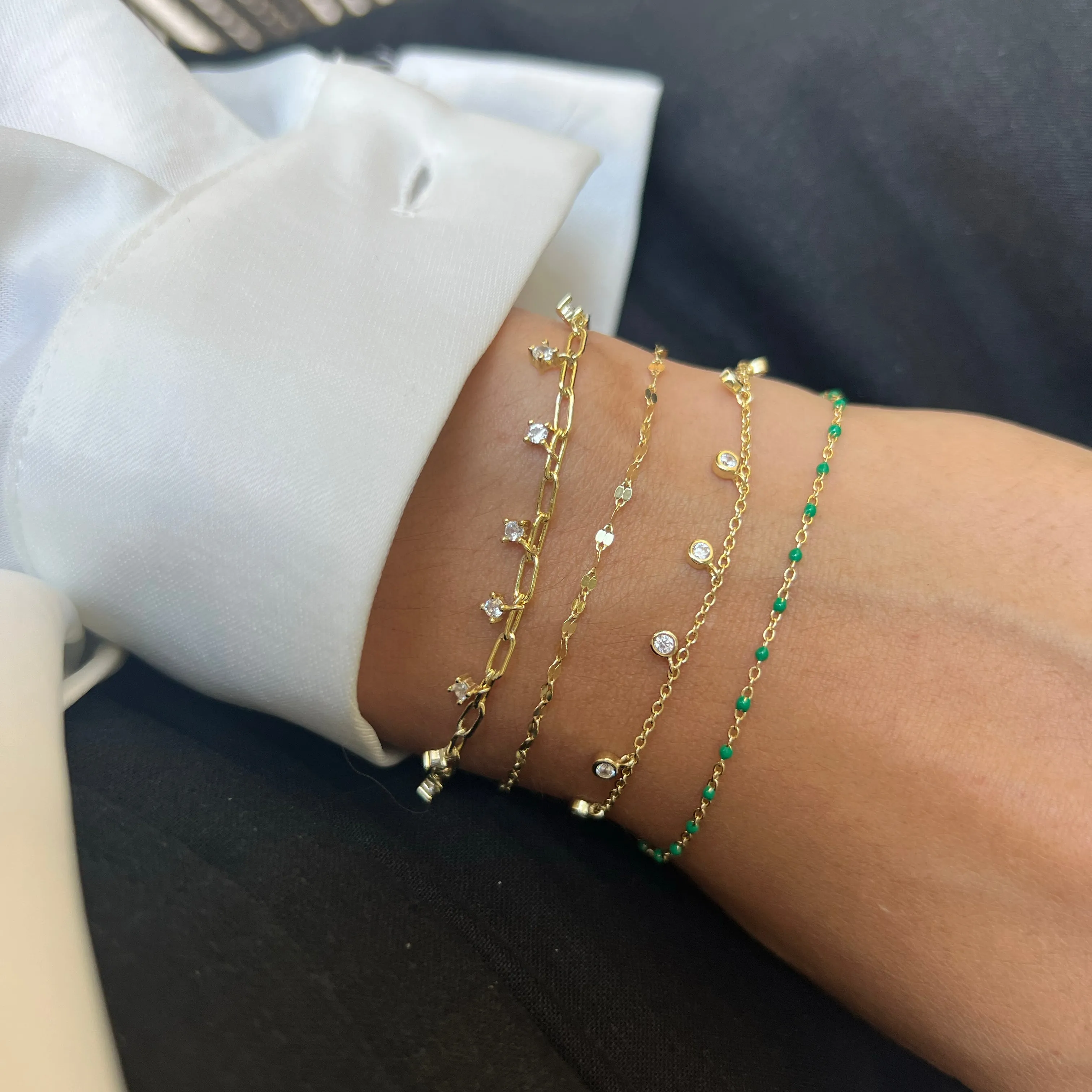 Sparkle Mirror Chain Bracelet