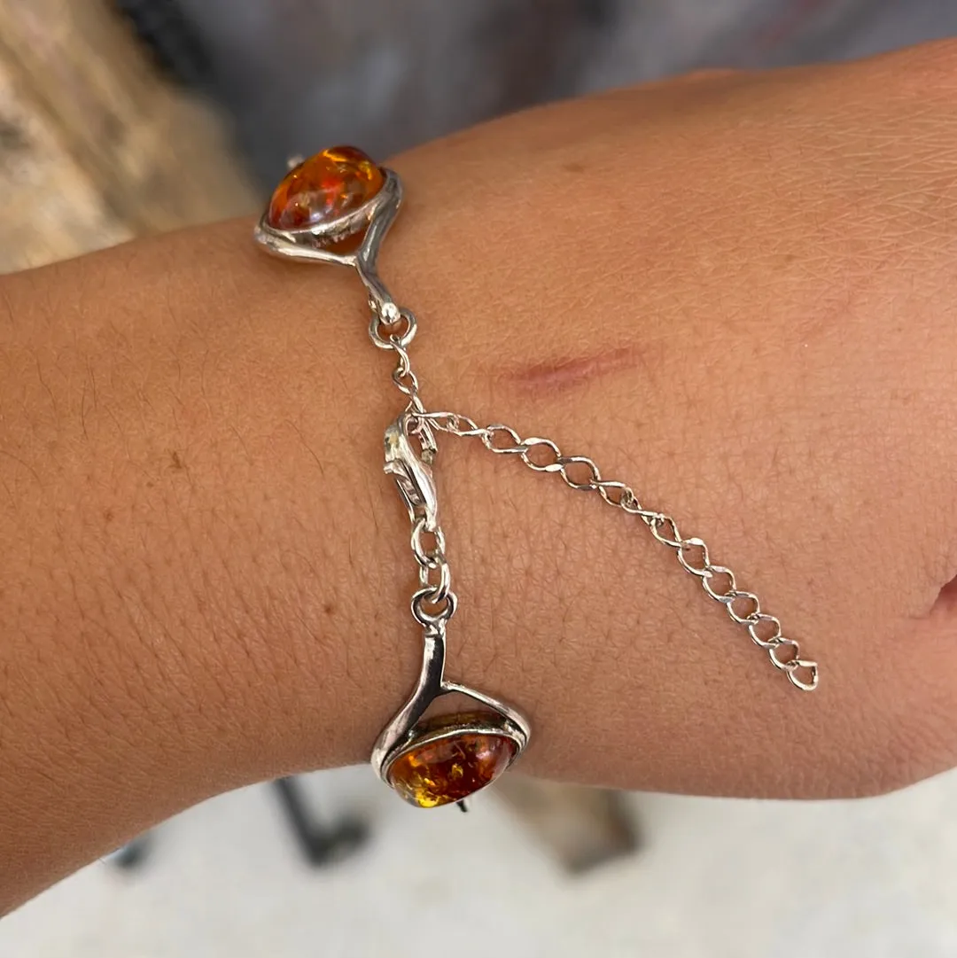 Sterling silver amber bracelet