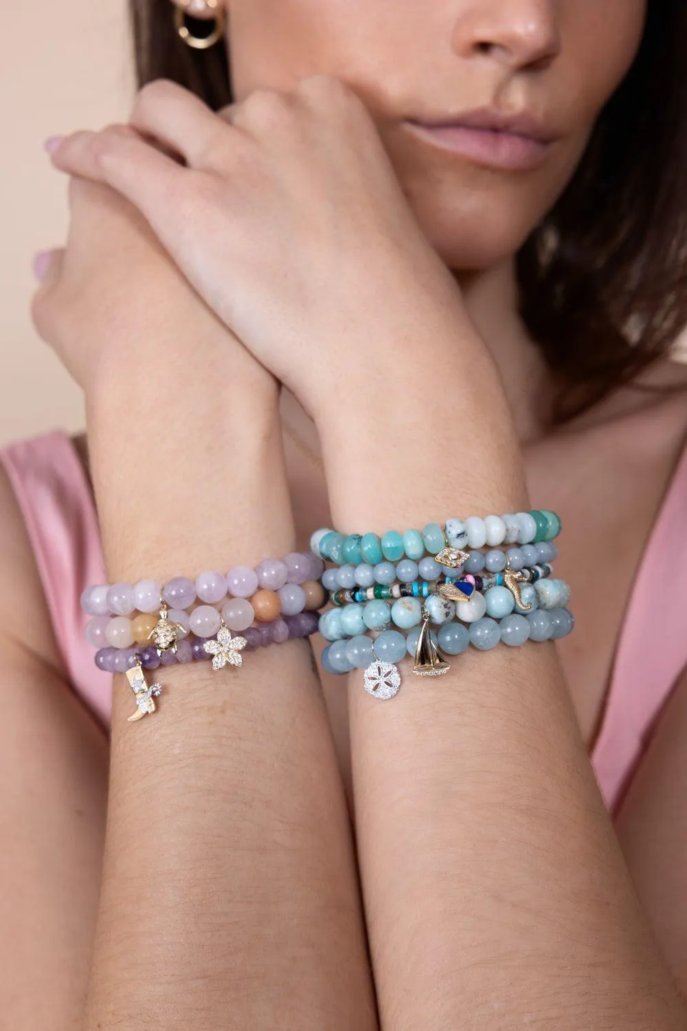 Turtle Amethyst Charm Bracelet