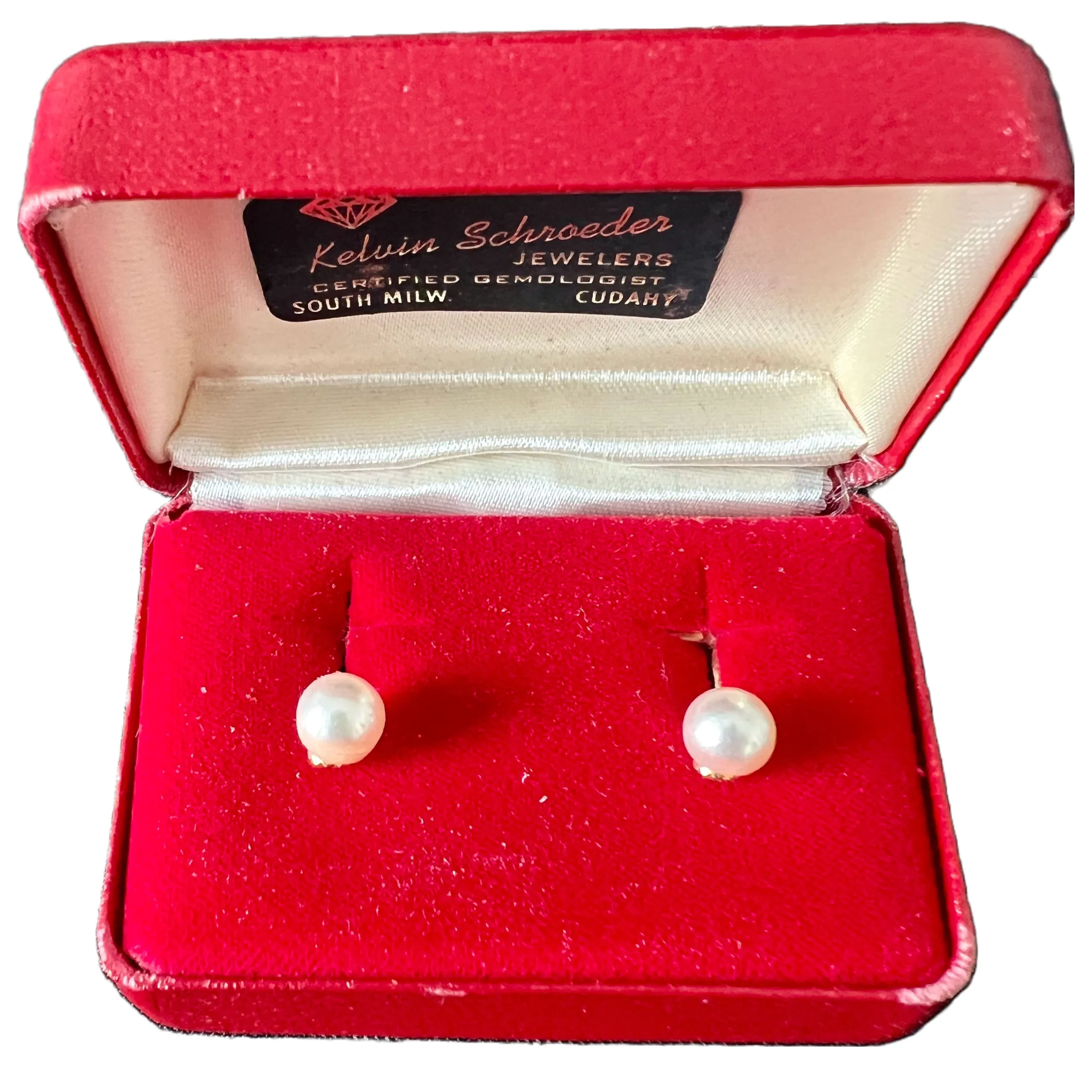 Vintage 14Kt Gold Pearl Screw back Earrings