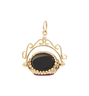 Vintage carnelian, Onyx And Heliotrope Wheel Of Fortune Charm