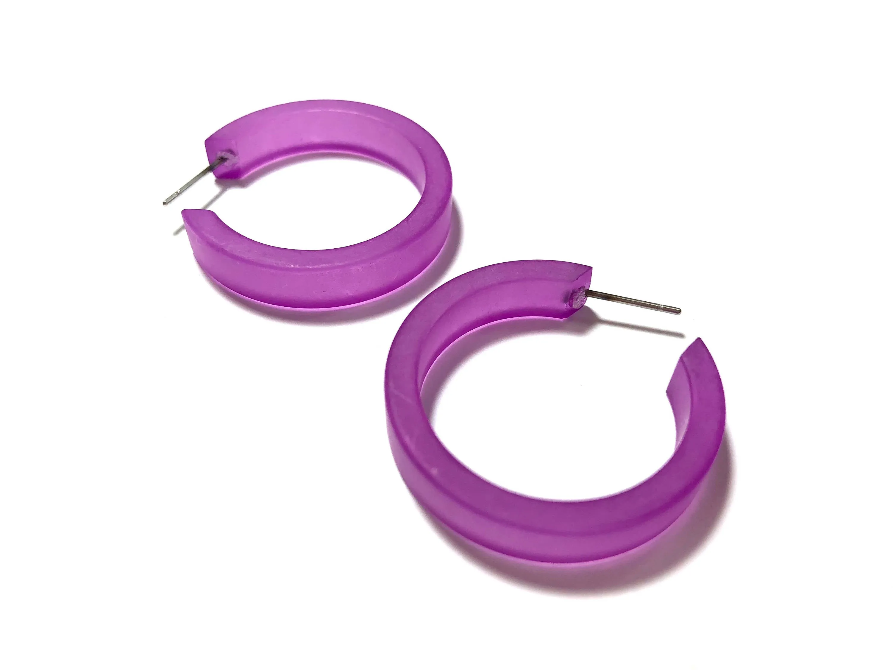 Violet Frosted Small Classic Hoop Earrings