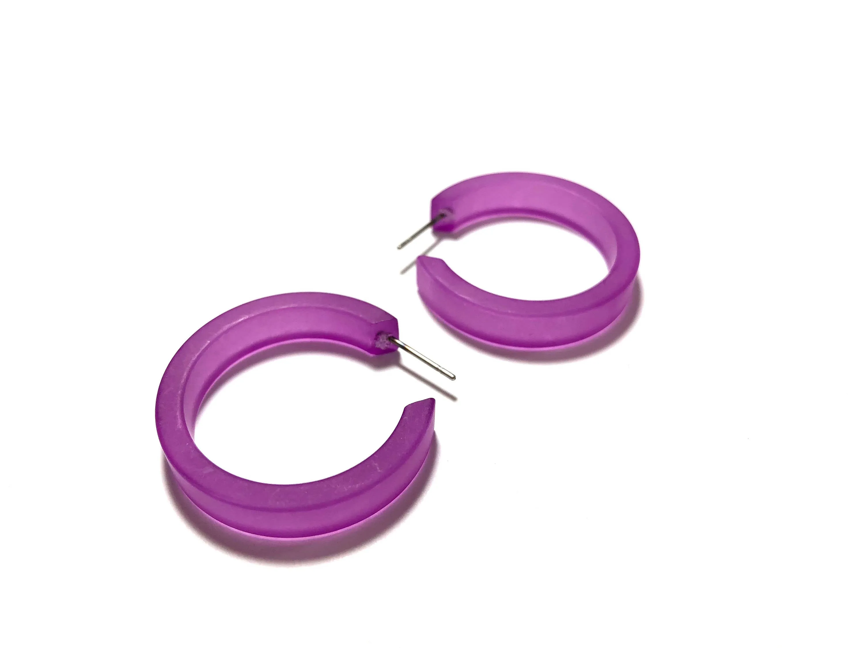Violet Frosted Small Classic Hoop Earrings
