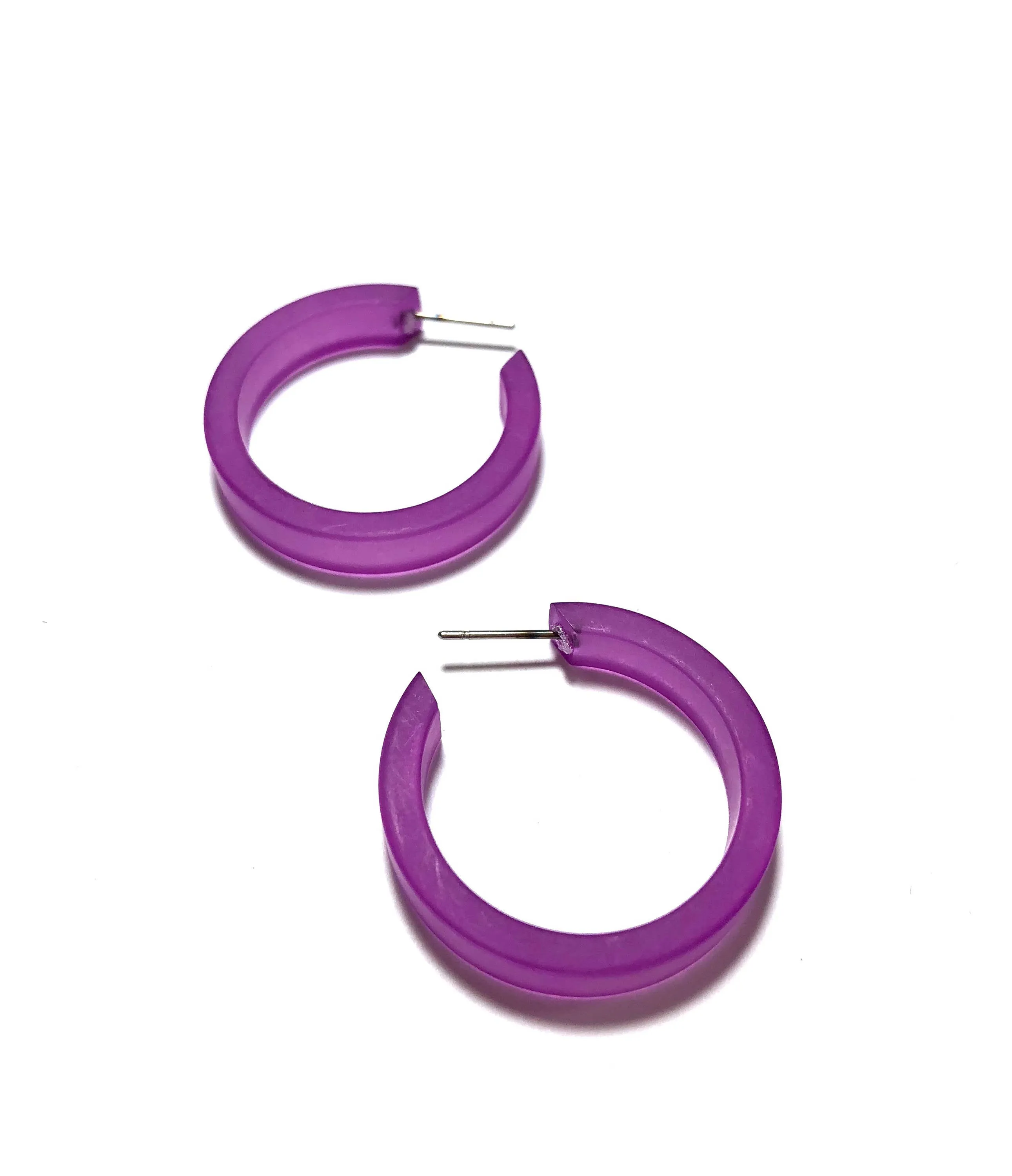 Violet Frosted Small Classic Hoop Earrings